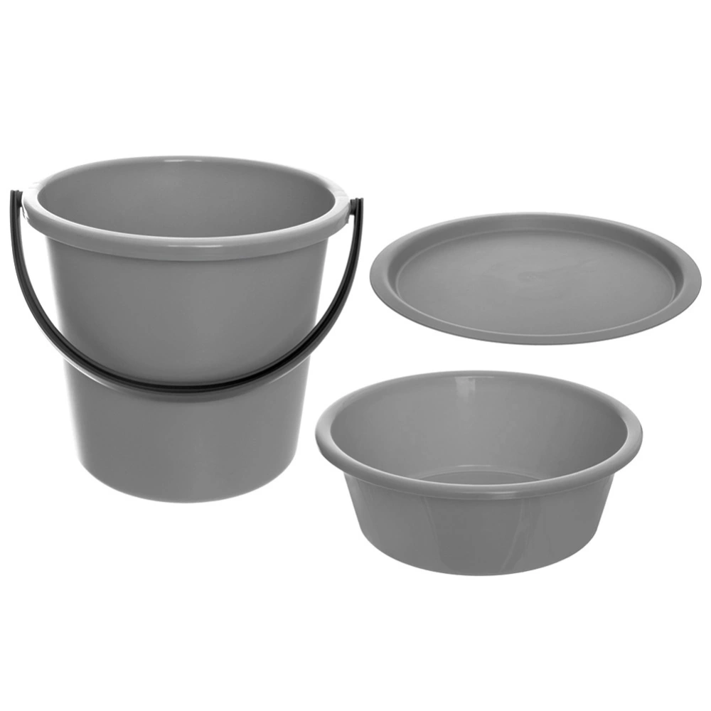 Wiadro z miską i pokrywką 5 / 13l 3 el.