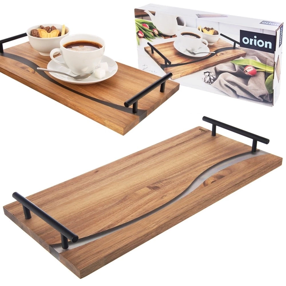 Taca do serwowania drewniana z uchwytami RIVER 42x20x4,5 cm