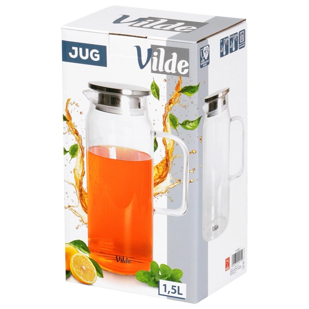 Dzbanek szklany z pokrywką 1,5 l