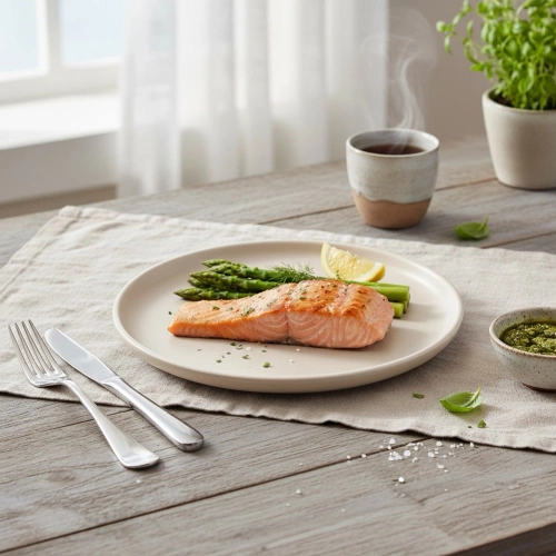 Talerz obiadowy płytki ceramiczny kremowy SKANDI 26,5 cm