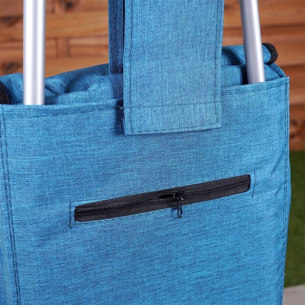 Wózek z torbą na zakupy niebieski 40 l