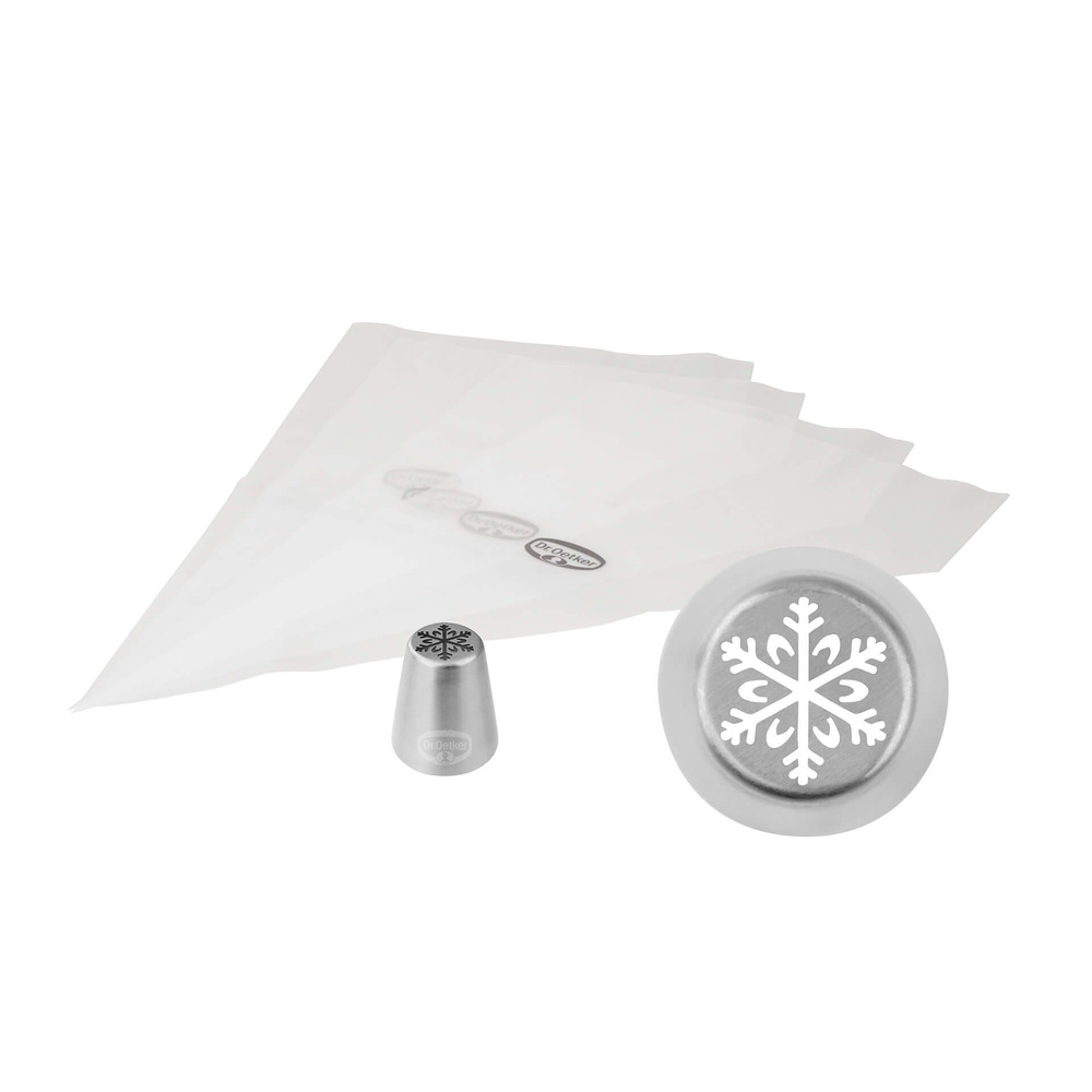 Tylka dekoracyjna płatki śniegu z 4 woreczkami do dekoracji Święta