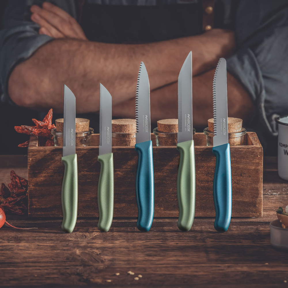 Nóż uniwersalny 11 cm, zielony Nirosta