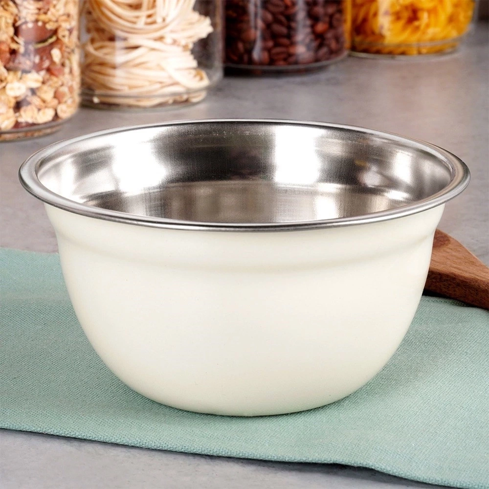 Miska kuchenna stalowa biała 14,5 cm, 700 ml