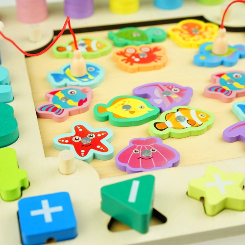 Drewniana układanka Montessori drewniane klocki litery kulki 6 w 1
