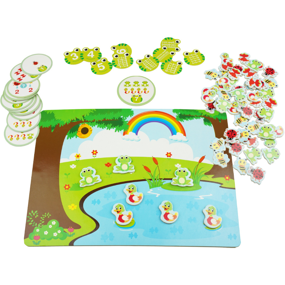 Drewniana kolorowa układanka z łamigówką puzzle magnetyczne 