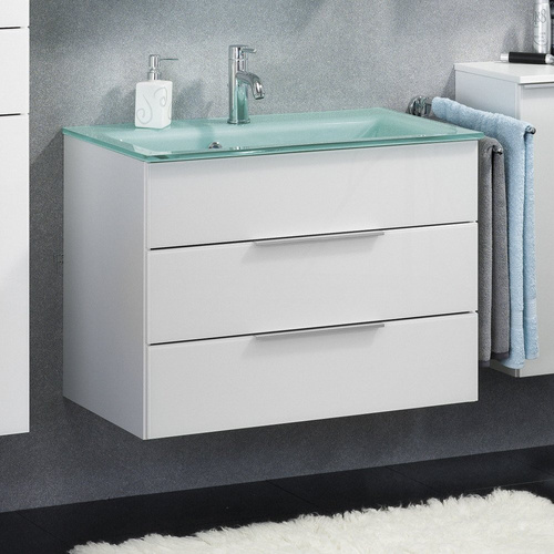 Umywalka łazienkowa szklana 80 cm miętowa Fackelmann 86296