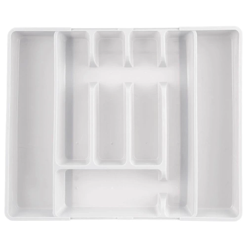 Wkład na sztućce do szuflady rozsuwany biały 36,5x27,5-44 cm