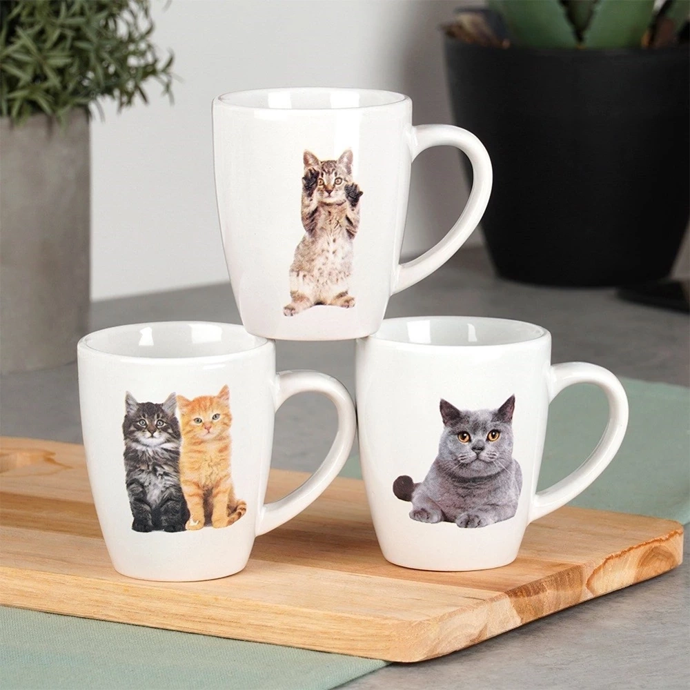 Kubki ceramiczne koty 220 ml 3 szt.