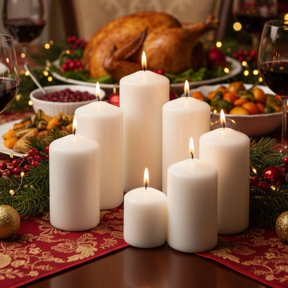 Świece bryłowe białe bezzapachowe 7 szt.
