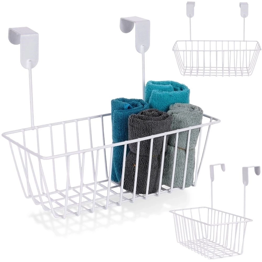 Koszyk na drzwi metalowy biały 28 cm
