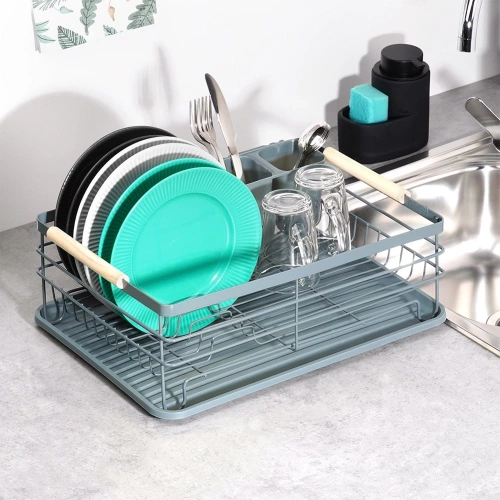 Suszarka na naczynia szara 43x28,5x14,5 cm