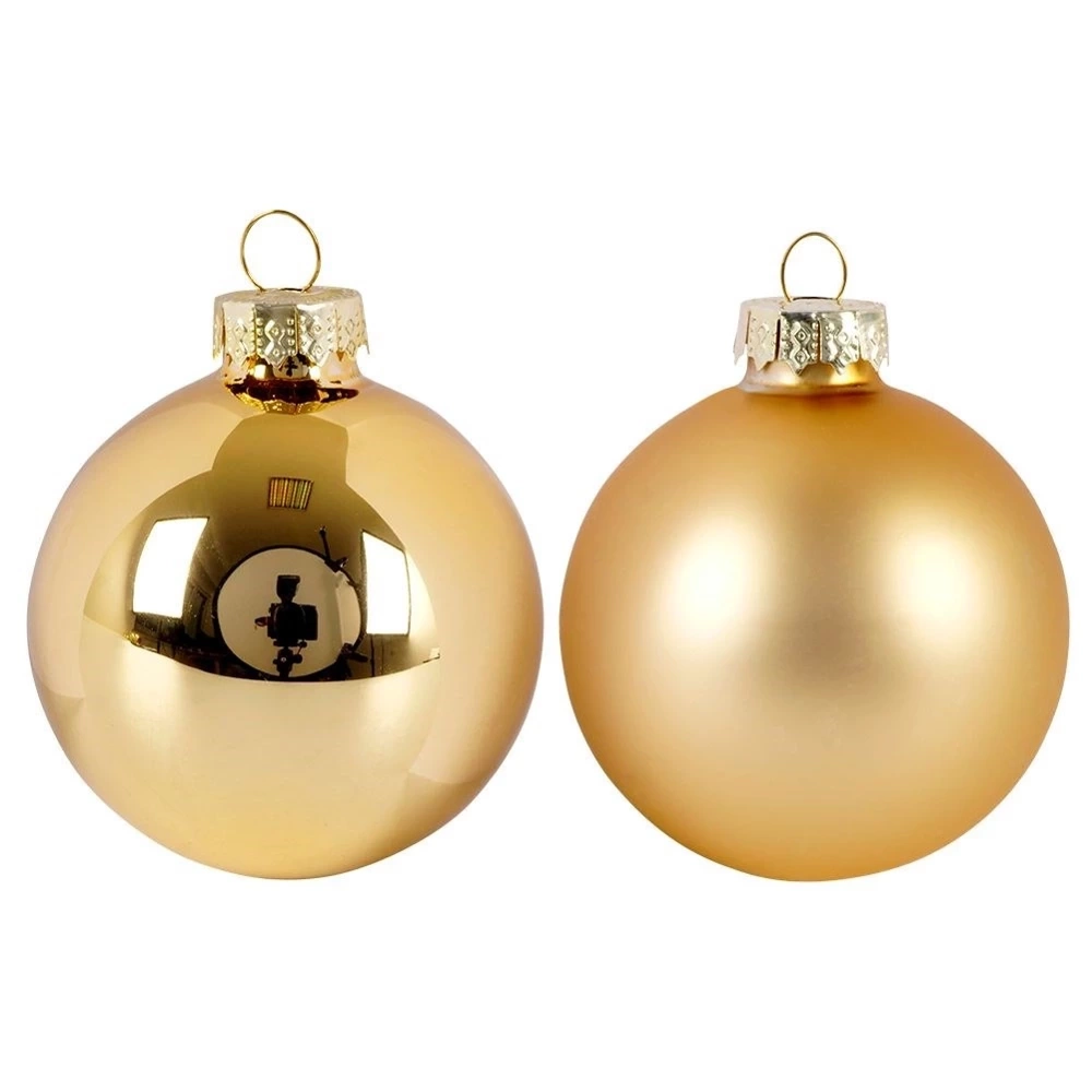 Bombki choinkowe szklane złote 6 cm 12 szt.