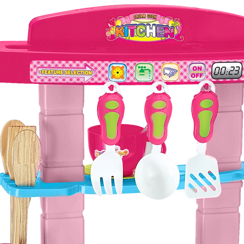 Duża kuchnia dla dzieci akcesoria sztućce garnki
