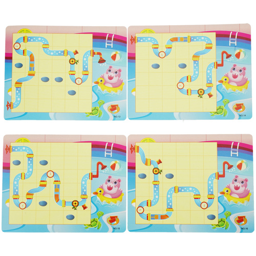 Drewniana zabawka hipopotam gra logiczna puzzle logiczna domino