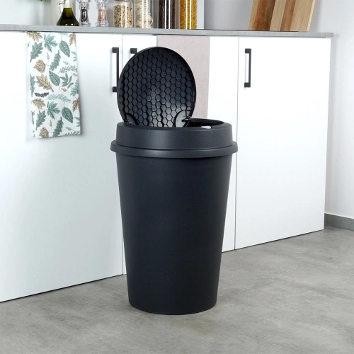 Kosz na śmieci plastikowy czarny 47 l
