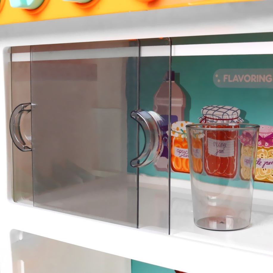 Kuchnia duża dla dzieci piekarnik, lodówka, kran, woda dźwięk swiatło Kucharz