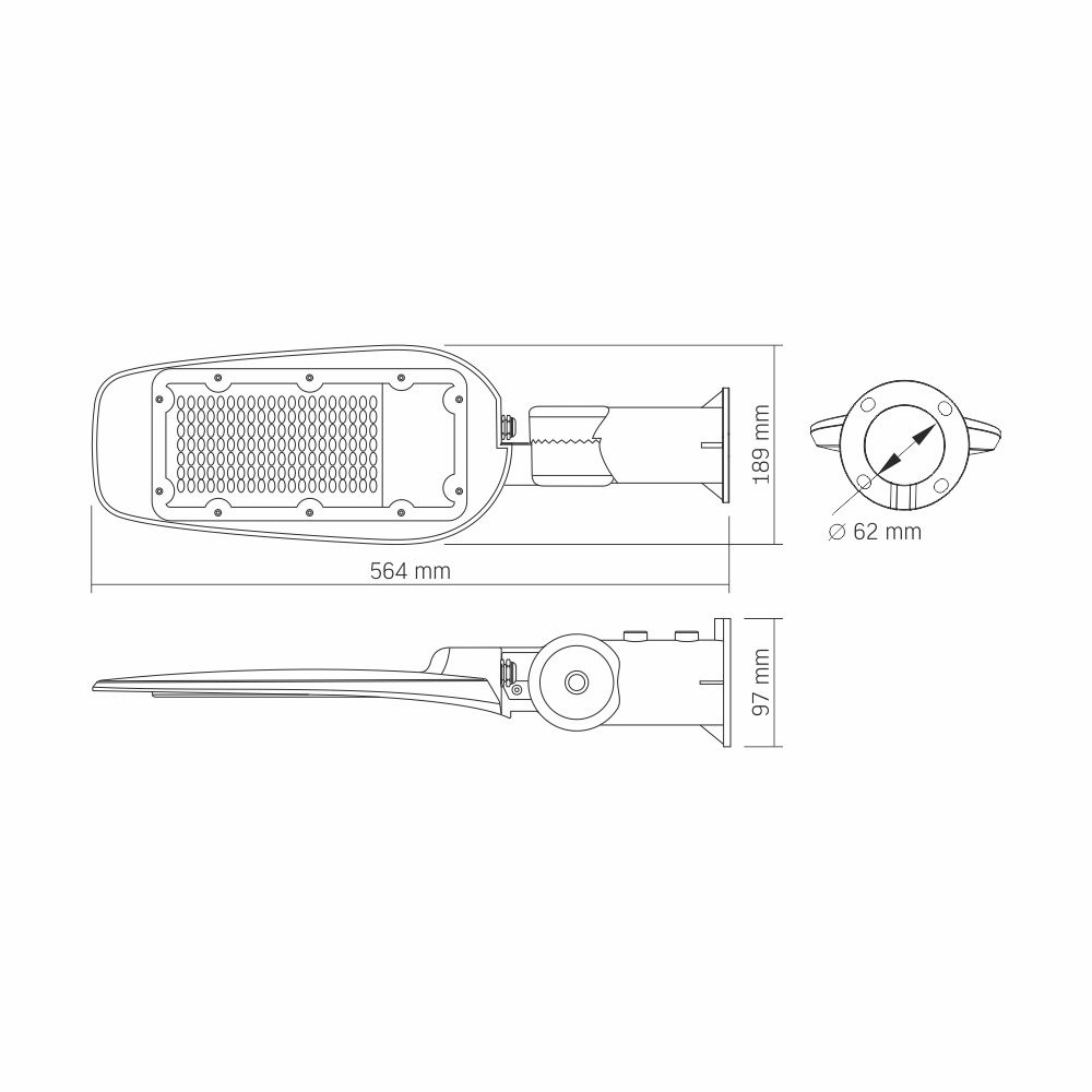 Lampa uliczna LED VIDEX mocna 100W 10000 lm IP65 AC 220-240V