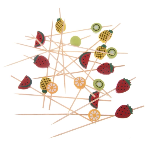Wykałaczki do przekąsek bambusowe owoce 12 cm 20 szt.