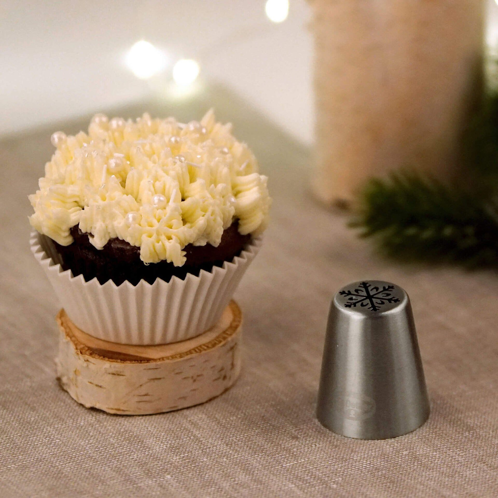 Tylka dekoracyjna płatki śniegu z 4 woreczkami do dekoracji Święta