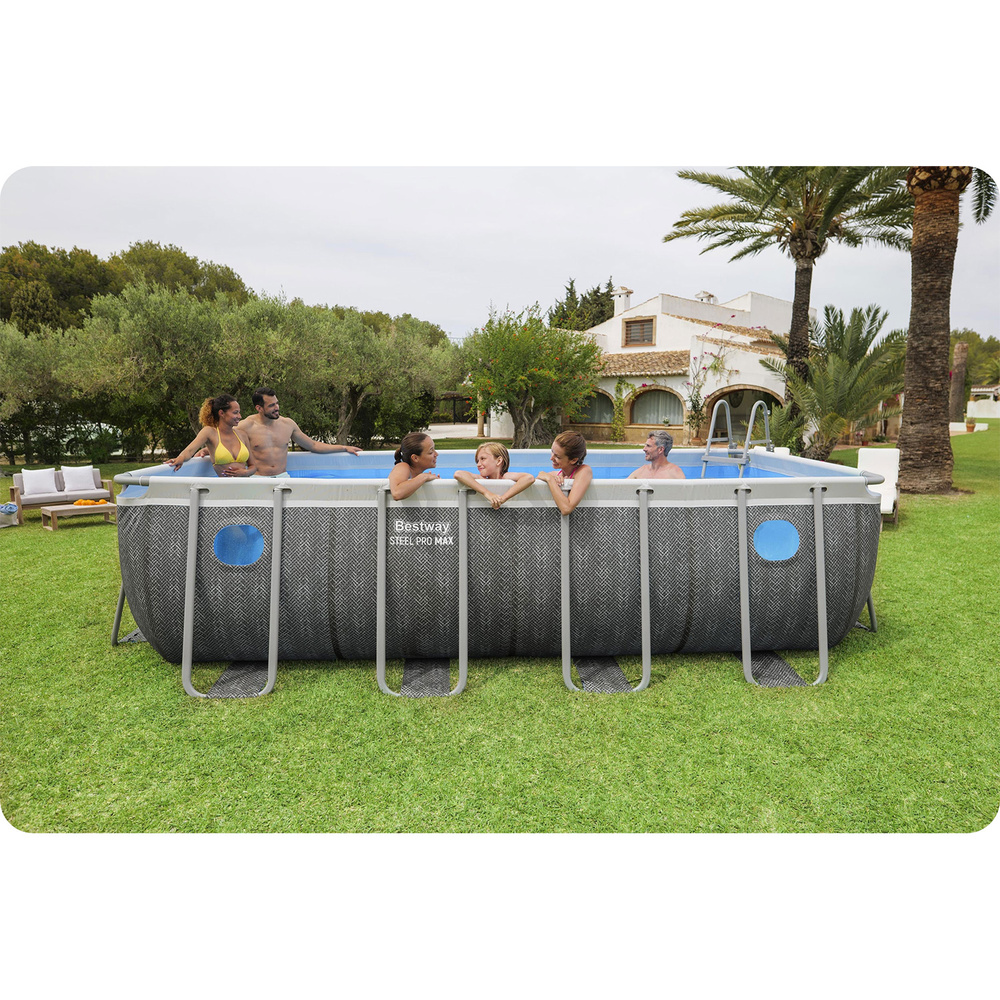 Bestway Basen stelażowy Splashview 488x244x122cm szary rattan 10w1 561MB