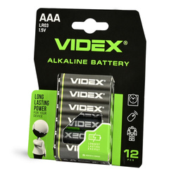 Bateria alkaliczna VIDEX AAA LR03 12 sztuk