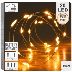 Lampki świąteczne druciki 20 LED 95 cm
