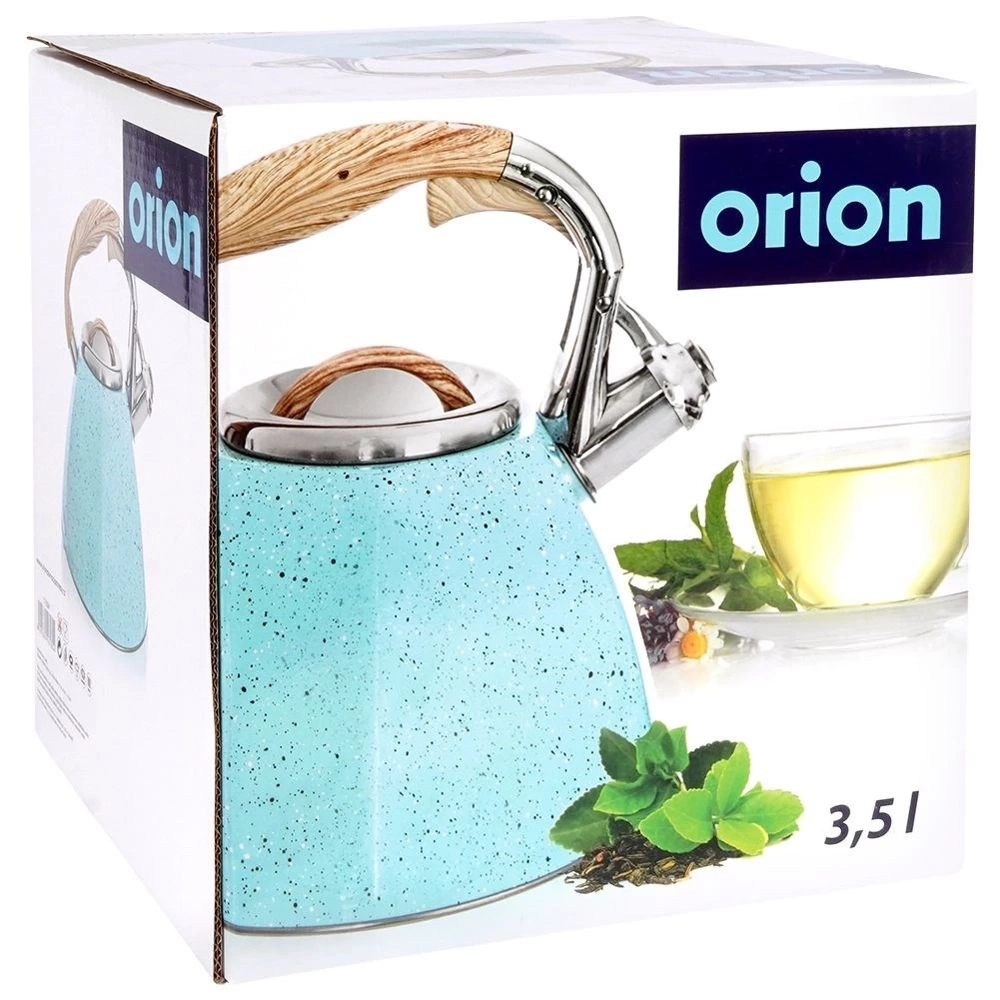 Czajnik z gwizdkiem emaliowany niebieski 3 l