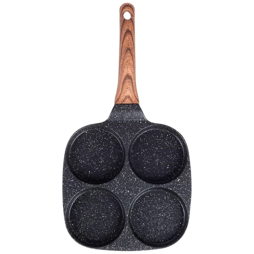 Patelnia do jajek granitowa 4 otwory BLACK&WOOD 19x19 cm