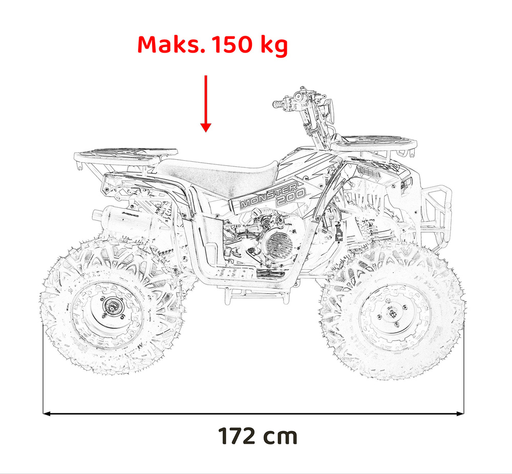 Pojazd Quad Spalinowy 200CC MONSTER Niebieski