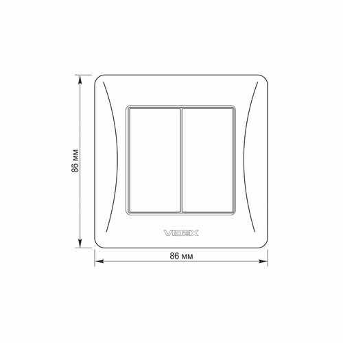 Włącznik podwójny czarny grafit BINERA