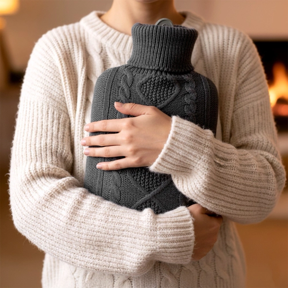 Termofor z pokrowcem szary 2 l