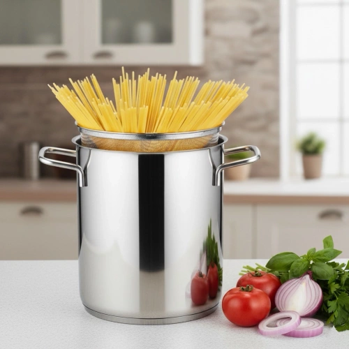 Garnek do szparagów i makaronu stalowy z sitkiem i pokrywką ANETT 16 cm, 4,2 l