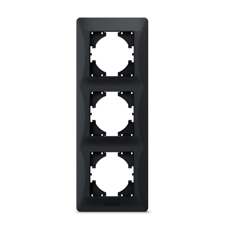 Ramka 3-krotna pionowa czarna grafitowa BINERA