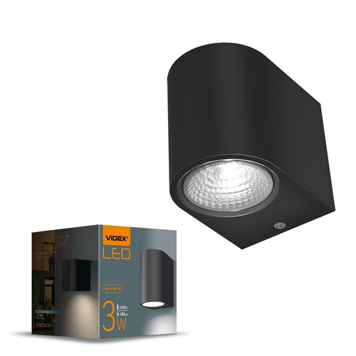 Oprawa elewacyjna VIDEX-3W-PELLE-BLACK