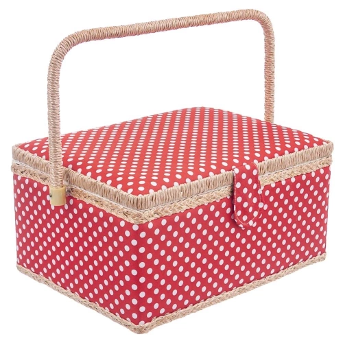 Niciarka czerwona w grochy 24x18x12 cm