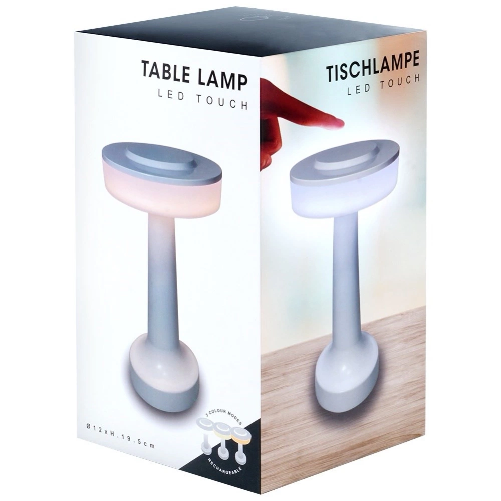 Lampka stołowa LED biała bezprzewodowa 3 tryby świecenia 21 cm