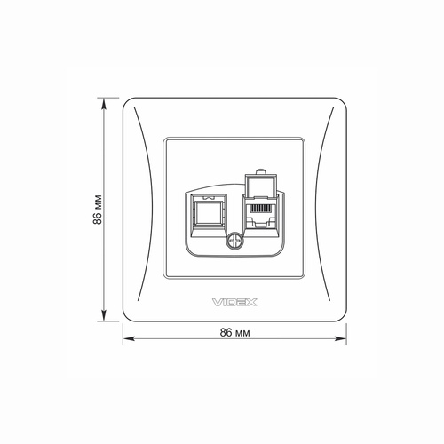 Gniazdo komputerowe CAT6 pojedyncze białe VIDEX BINERA