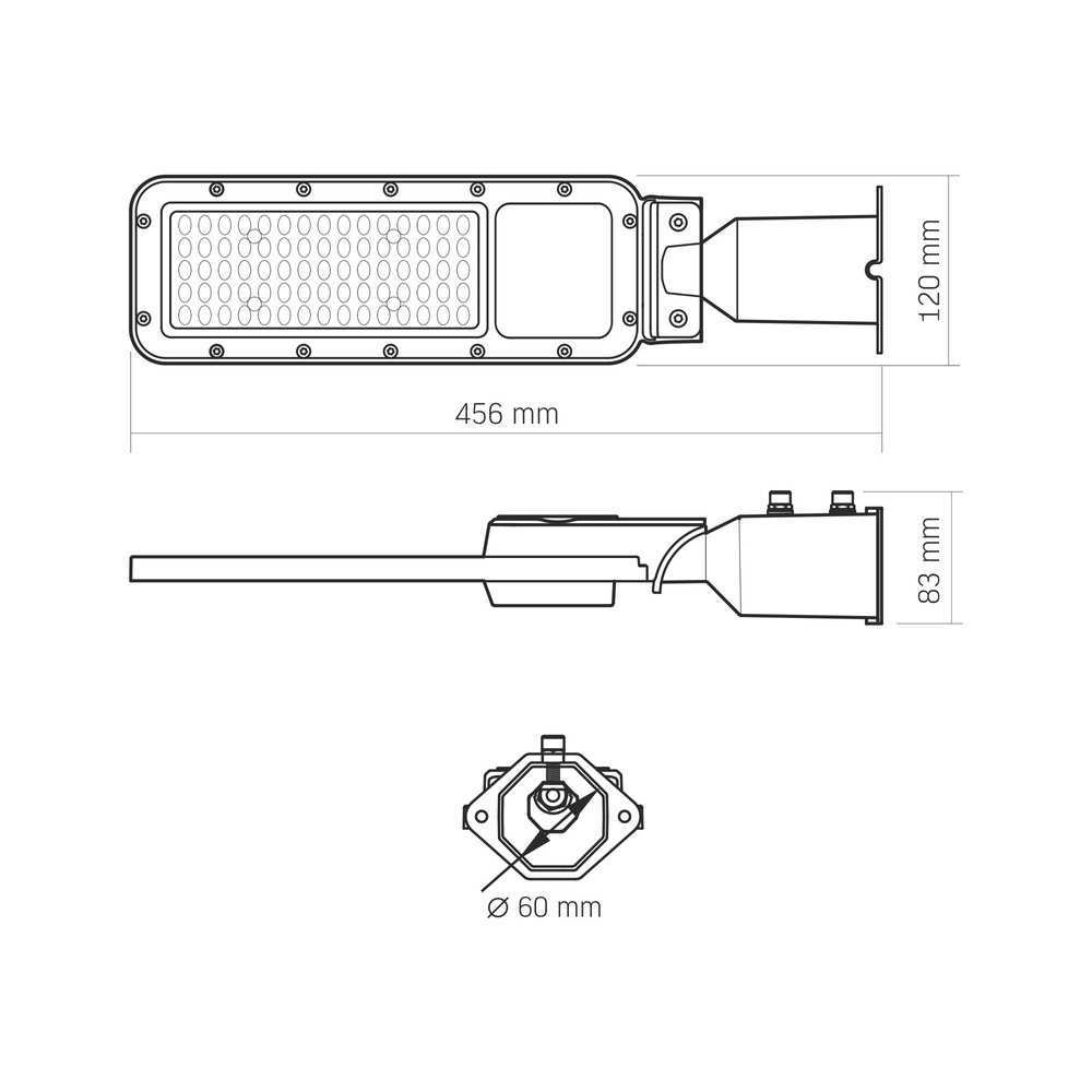 Lampa uliczna zewnętrzna VIDEX LED IP65 50W 5500Lm 5000K AC 180–265V