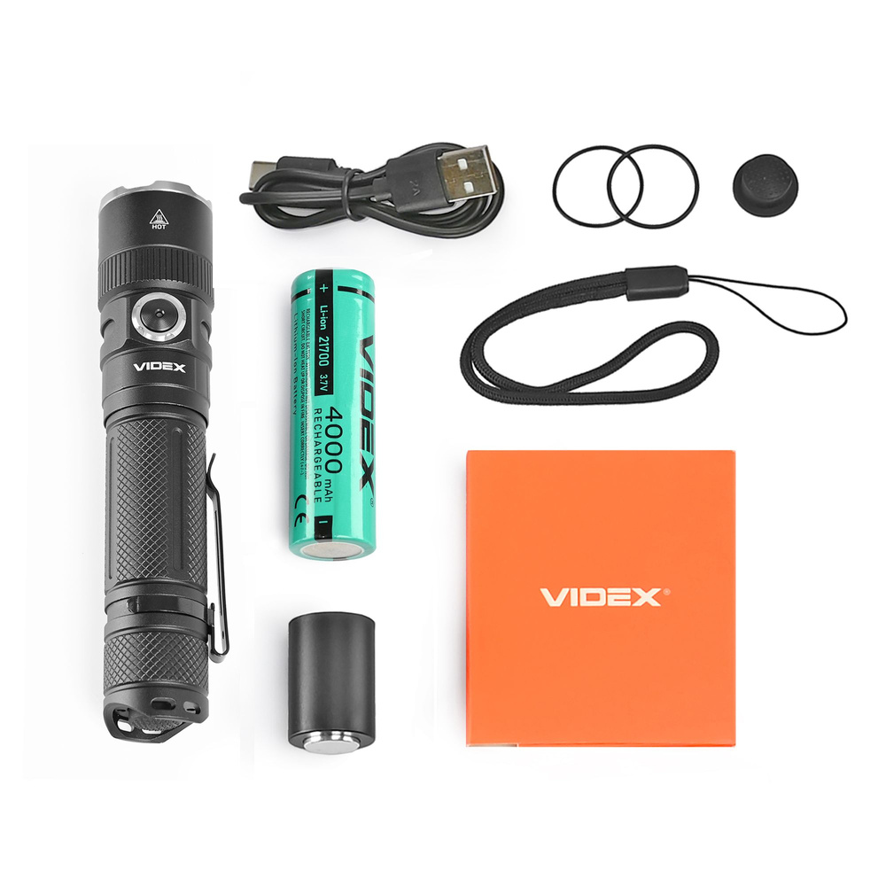 Latarka Videx LED 1500lm IP67 neutralna biel 5000k 6 trybów zasięg 230m