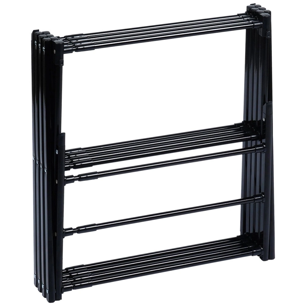 Suszarka na pranie metalowa czarna pionowa rozsuwana 43-75x37,5x139 cm