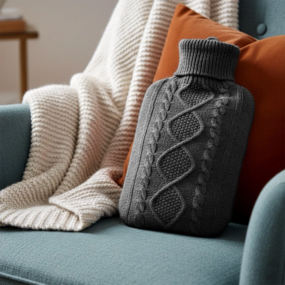 Termofor z pokrowcem szary 2 l