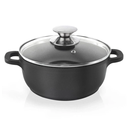 Garnek granitowy ze szklaną pokrywką GRANDE 20 cm, 2,3 l