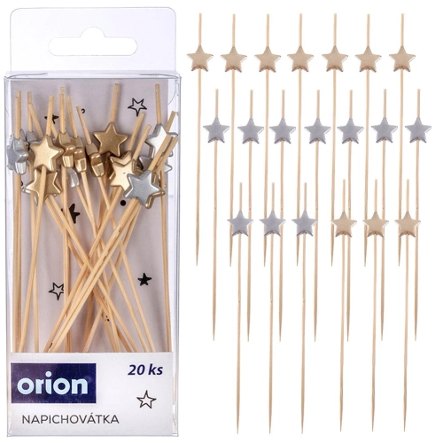 Wykałaczki do przekąsek bambusowe gwiazdka 12 cm 20 szt.