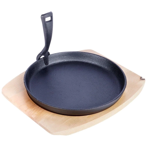 Patelnia do serwowania żeliwna z deską LITINA 22 cm 2 el.