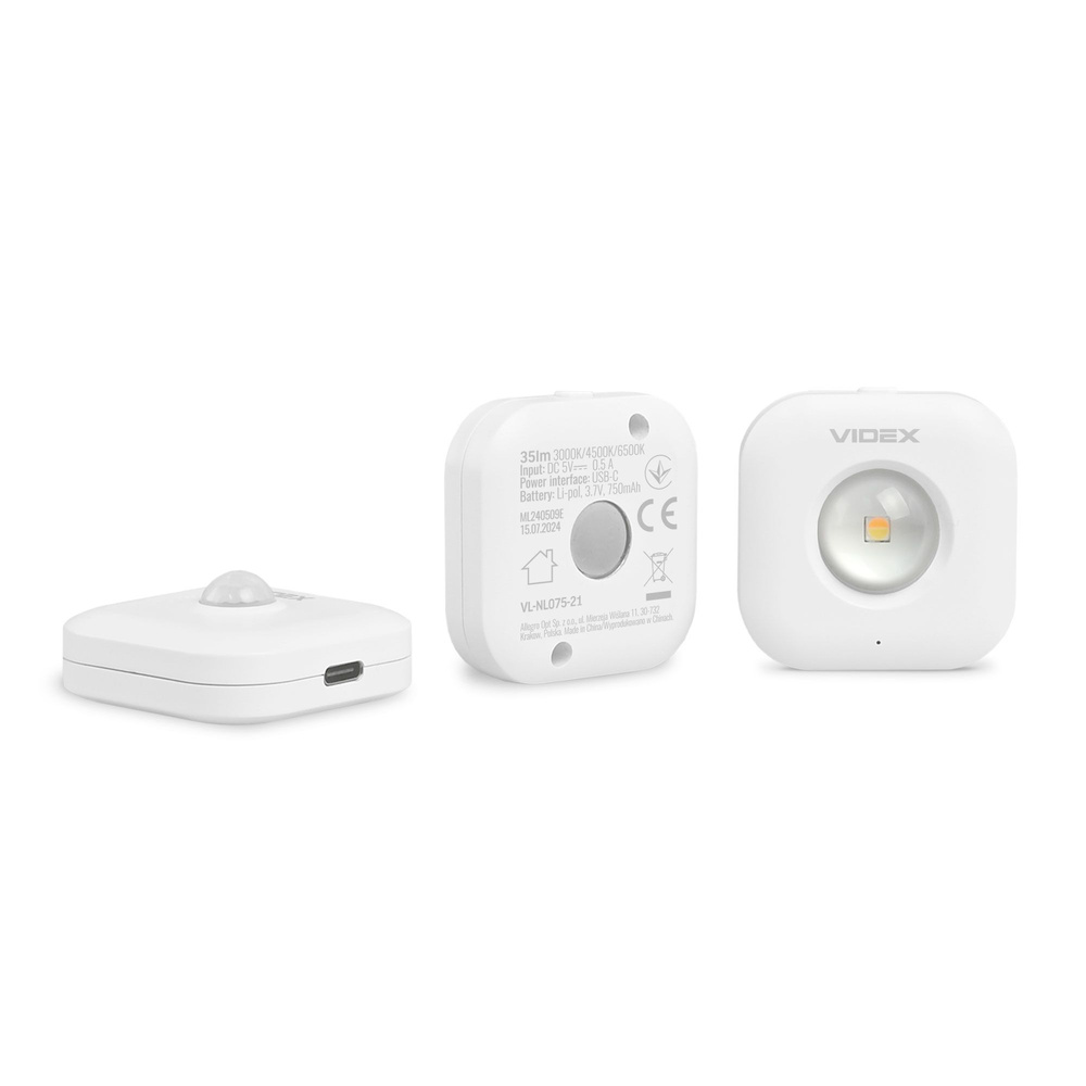 LAMPKA NOCNA LED Z AKUMULATOREM I CZUJNIKIEM RUCHU VIDEX VL-NL075-21