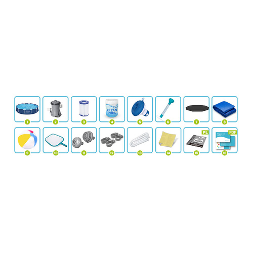 Basen ogrodowy stelażowy 366 x 76 cm zestaw 15w1 Bestway 56681
