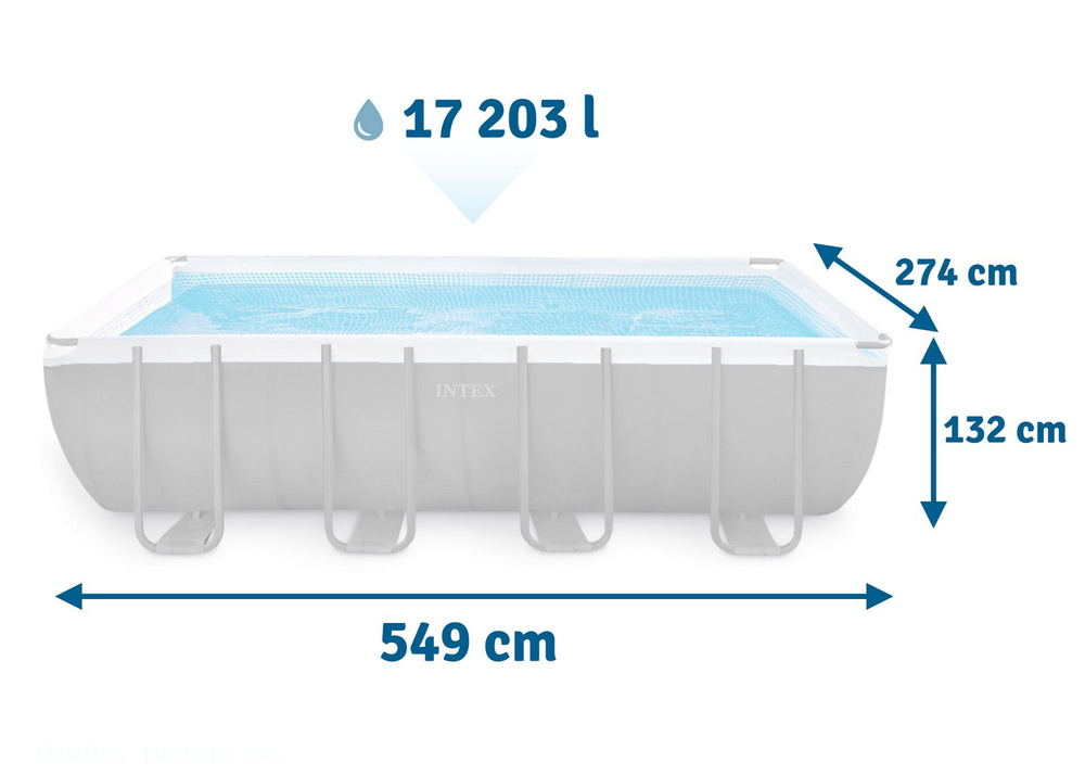 Basen ogrodowy stelażowy ULTRA XTR 549x274x132 cm z pompą filtrującą INTEX 26356 NP