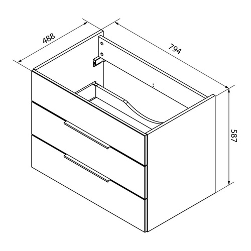 Szafka pod umywalkę antracyt + białe lakierowane szkło 79,4 cm Kara Fackelmann 80953