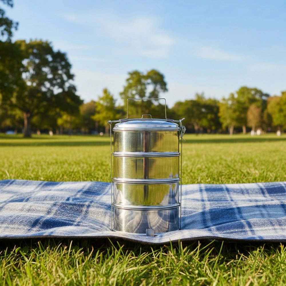 Menażka obiadowa stalowa 4-poziomowa 4x1 l